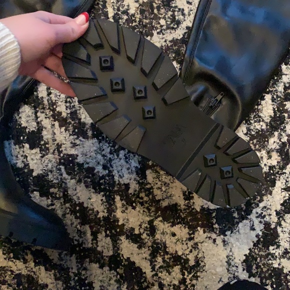 ZARA• over the knee stretch low heel boots - Picture 8 of 14